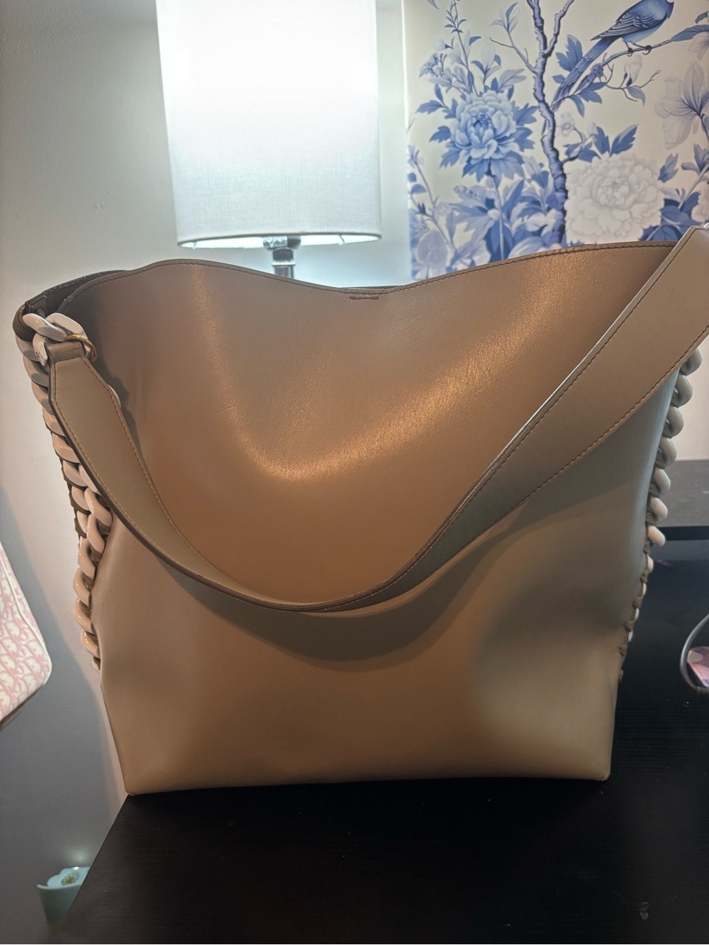 Authentic Stella McCartney Frayme Laced Tote Bag Beige - VGUC